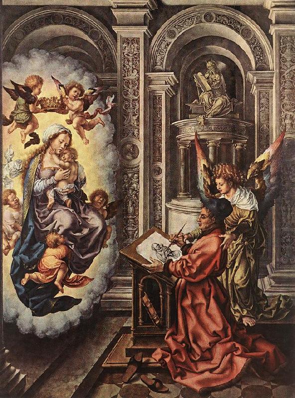GOSSAERT, Jan (Mabuse) St Luke Painting the Madonna sdg china oil painting image